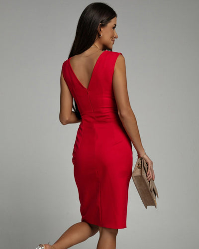 ByArina Ella | Fitted V-Neck Dress with Elegant Slit