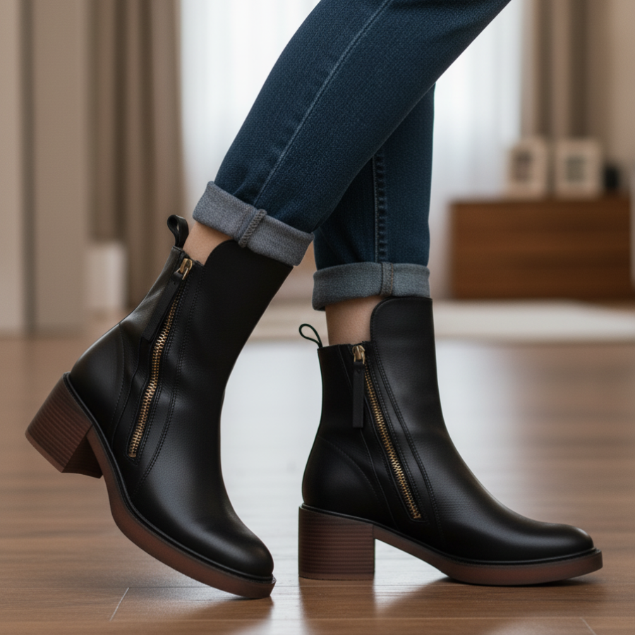 ByArina Helara – Elegant and Comfortable Black Leather Boots