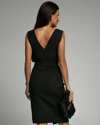 ByArina Ella | Fitted V-Neck Dress with Elegant Slit