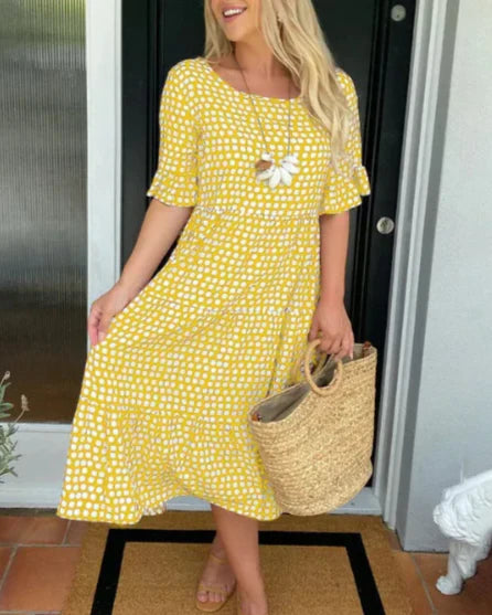 Byarina| Sable Short-Sleeve Midi Dress