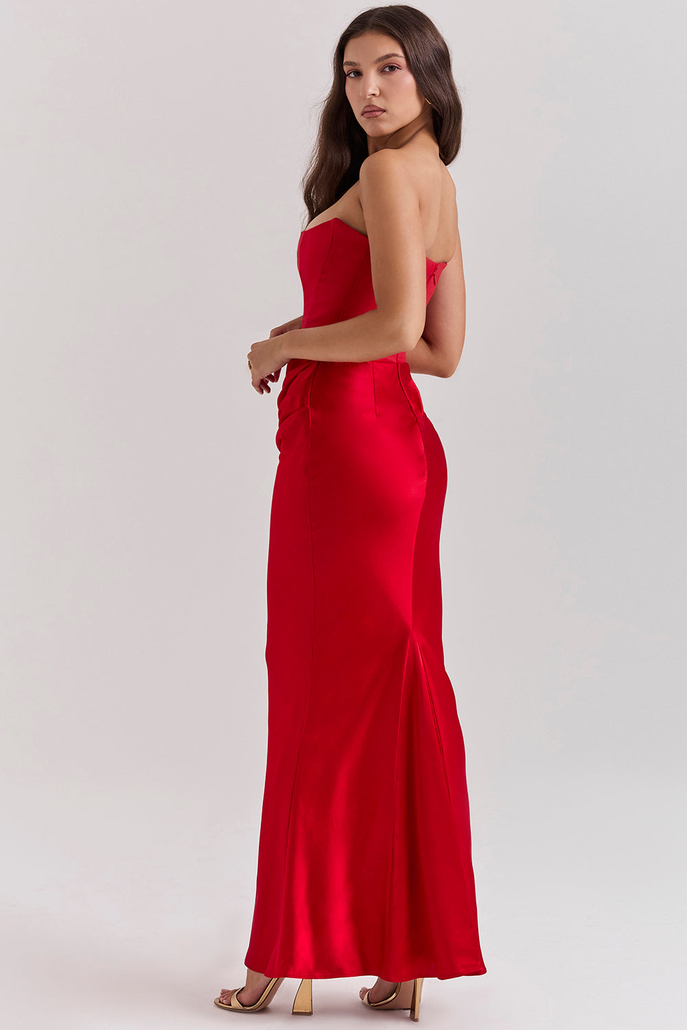 Rose Strapless Corset Maxi Dress