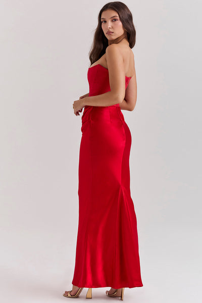 Rose Strapless Corset Maxi Dress