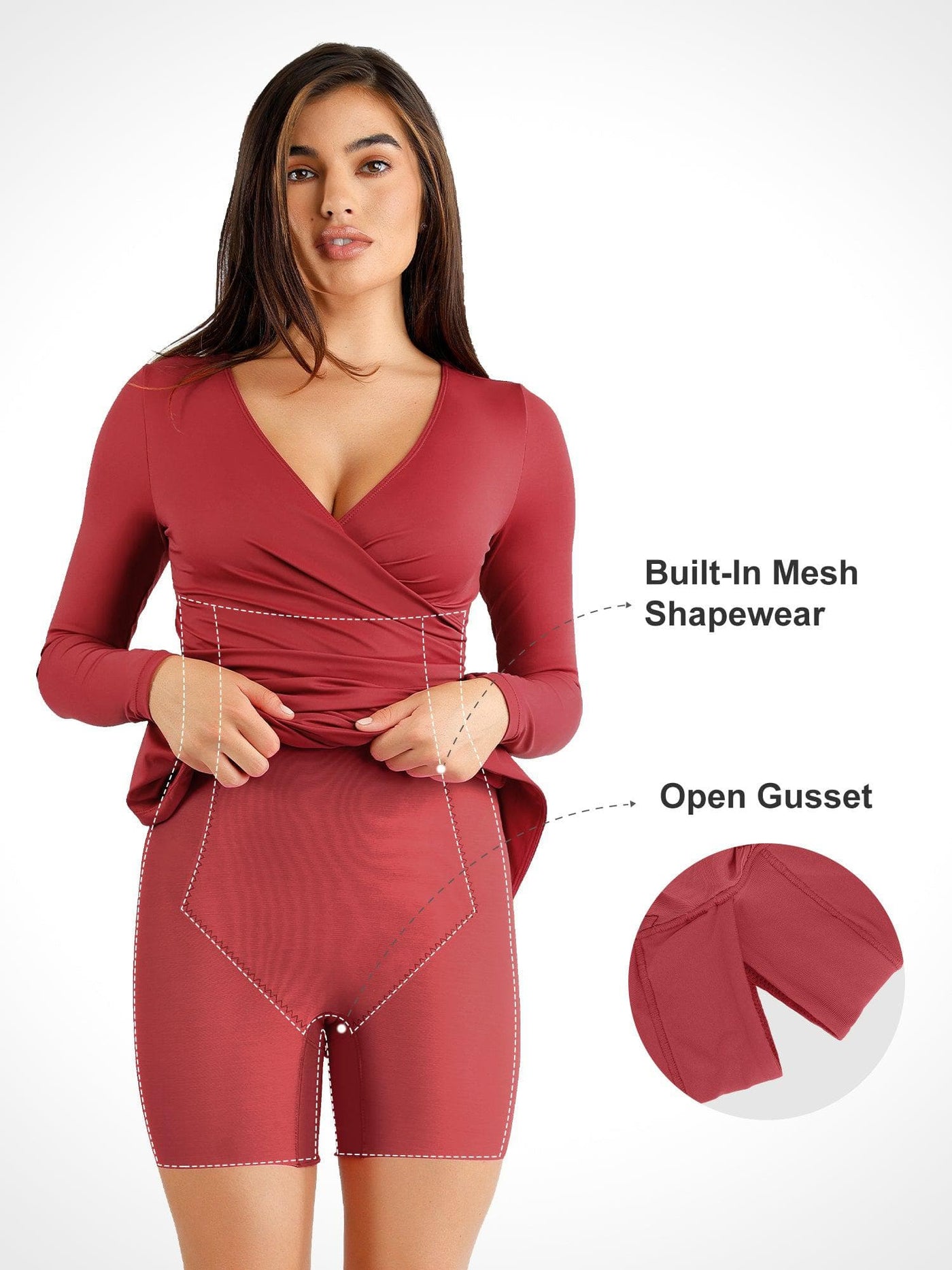 The Shapewear Dresses Long Sleeve Split