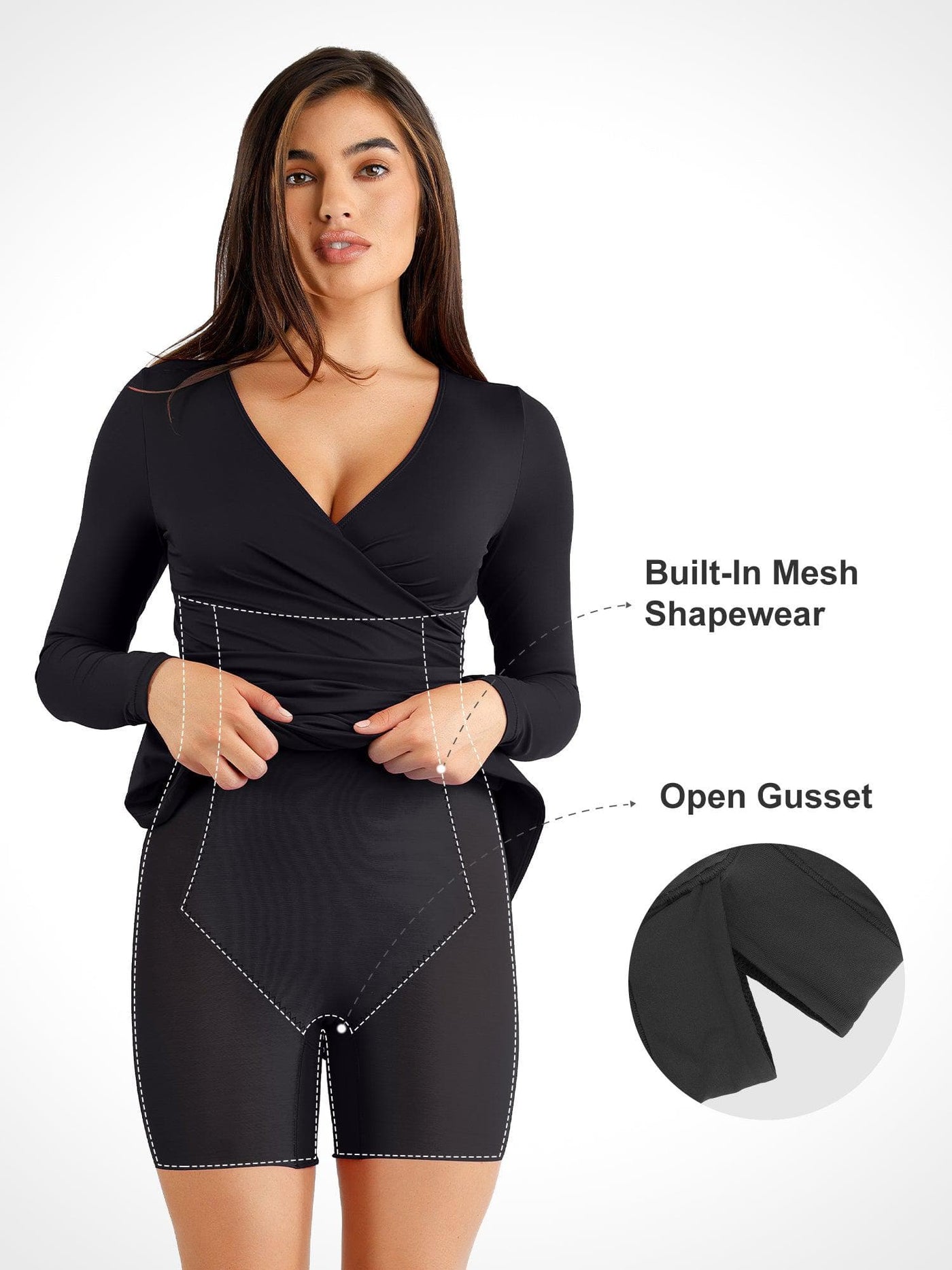 The Shapewear Dresses Long Sleeve Split
